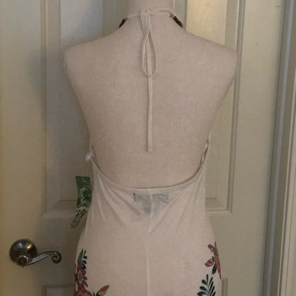 NWT Maxi Dress White with Floral Detail - Picture 4 of 5